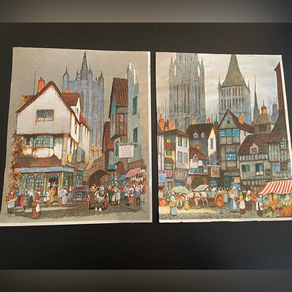 Set of 2 English Foil Vintage Prints